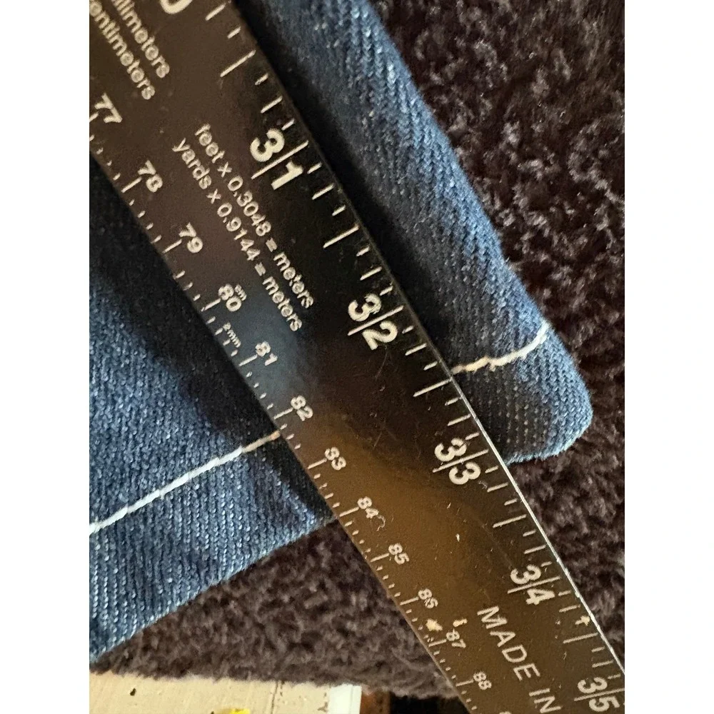 Atti Mens Denim Jeans 38x32 Embellished Pockets Red Green Belt Detailed‎
